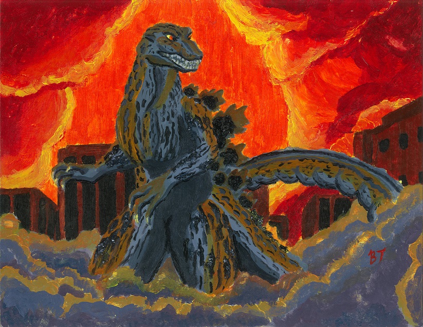 Godzilla Acrylic Painting- BenjaminToyne.com